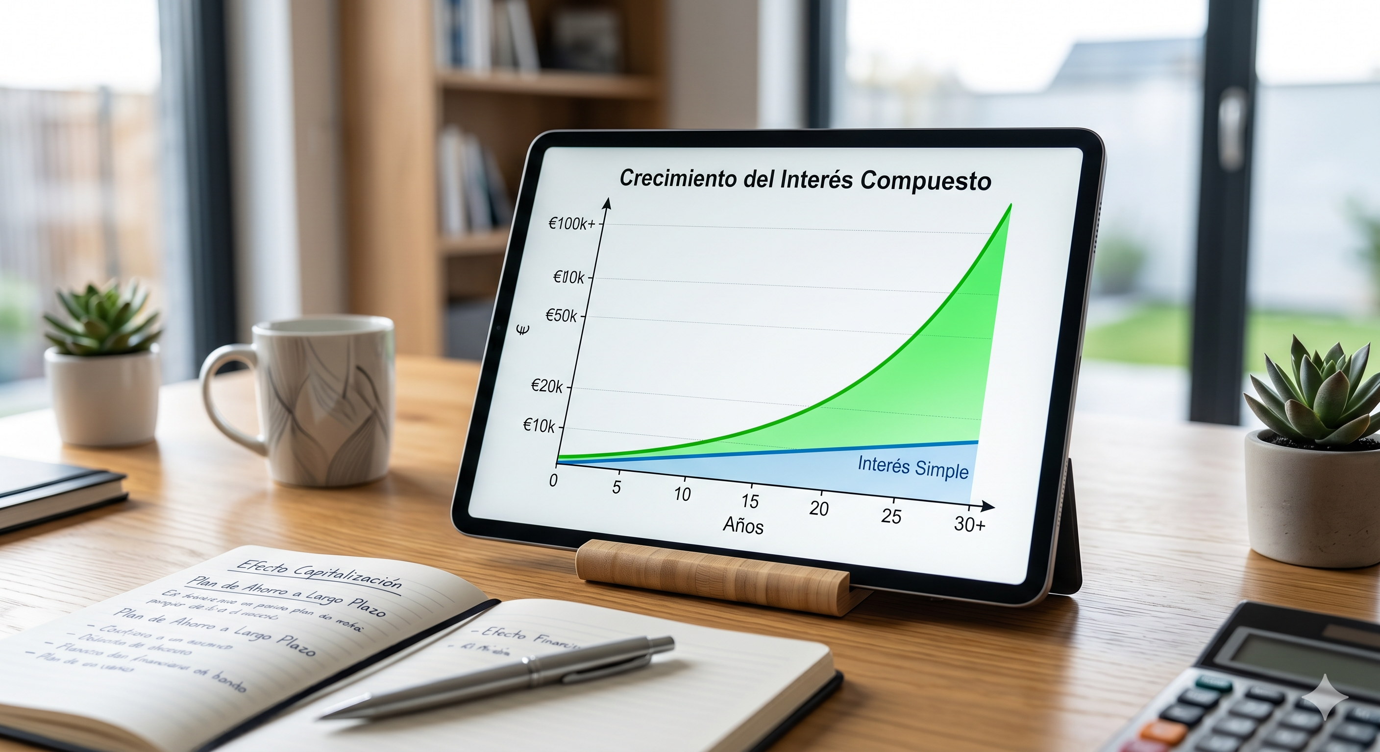 Gráfica exponencial del interés compuesto